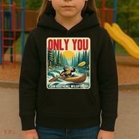 Only You Can Prevent Wildfires Smokey Bear Kayak Paddling Kids Hoodie thumb 3
