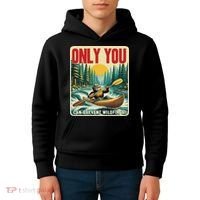 Only You Can Prevent Wildfires Smokey Bear Kayak Paddling Kids Hoodie thumb 4