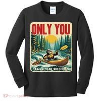 Only You Can Prevent Wildfires Smokey Bear Kayak Paddling Kids Long Sleeve Shirt thumb 0