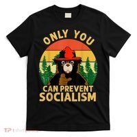 Only You Can Prevent Socialism Bear Camping Vintage Anti T-Shirt thumb 0
