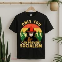 Only You Can Prevent Socialism Bear Camping Vintage Anti T-Shirt thumb 2