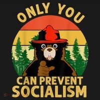 Only You Can Prevent Socialism Bear Camping Vintage Anti Polo thumb 3