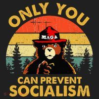Only You Can Prevent Socialism Bear Wearing Hat MAGA Smokey Women's Sweatshirt thumb 2