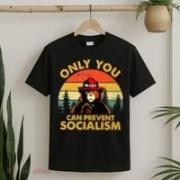 Only You Can Prevent Socialism Bear Wearing Hat MAGA Smokey T-Shirt thumb 2