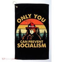 Only You Can Prevent Socialism Bear Wearing Hat MAGA Smokey Golf Towel thumb 0