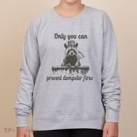 Only You Can Prevent Dumpster Fires Raccoon Meme Women's Sweatshirt thumb 0