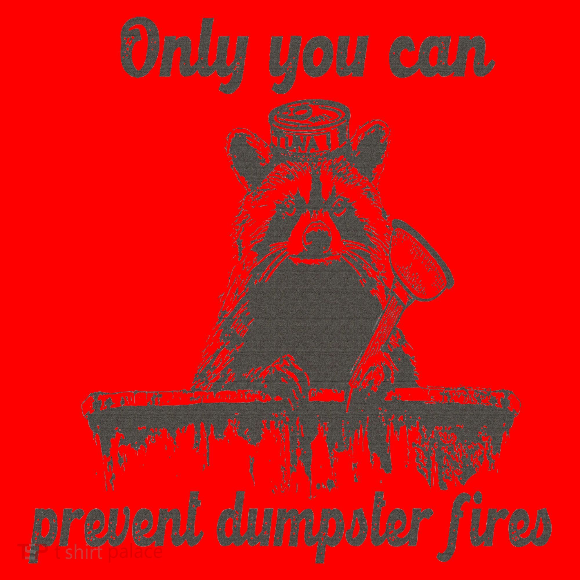 Only You Can Prevent Dumpster Fires Raccoon Meme Santa Hat