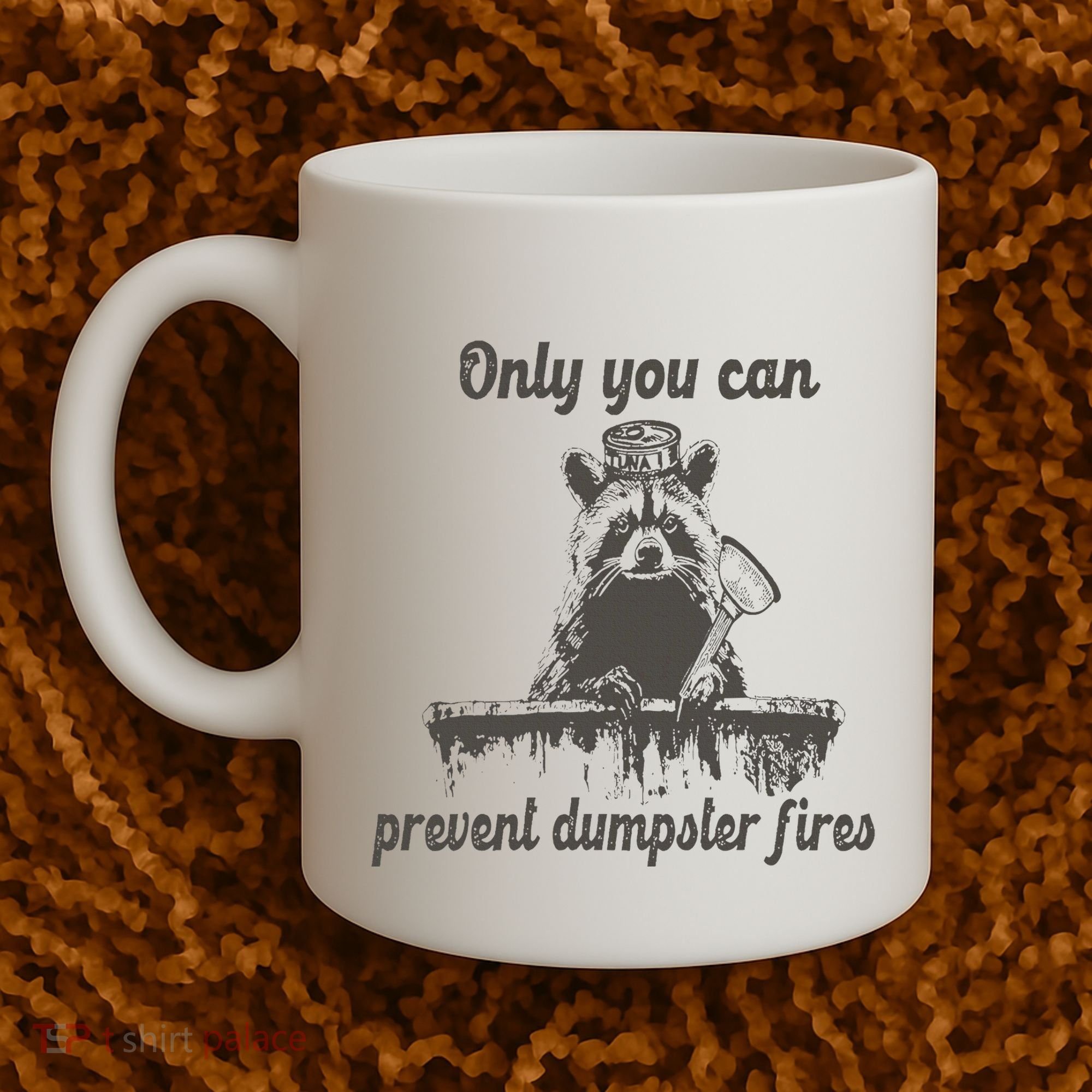 Only You Can Prevent Dumpster Fires Raccoon Meme Coffee Mug