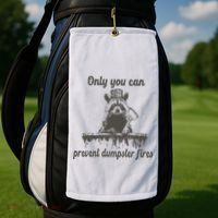 Only You Can Prevent Dumpster Fires Raccoon Meme Golf Towel thumb 2