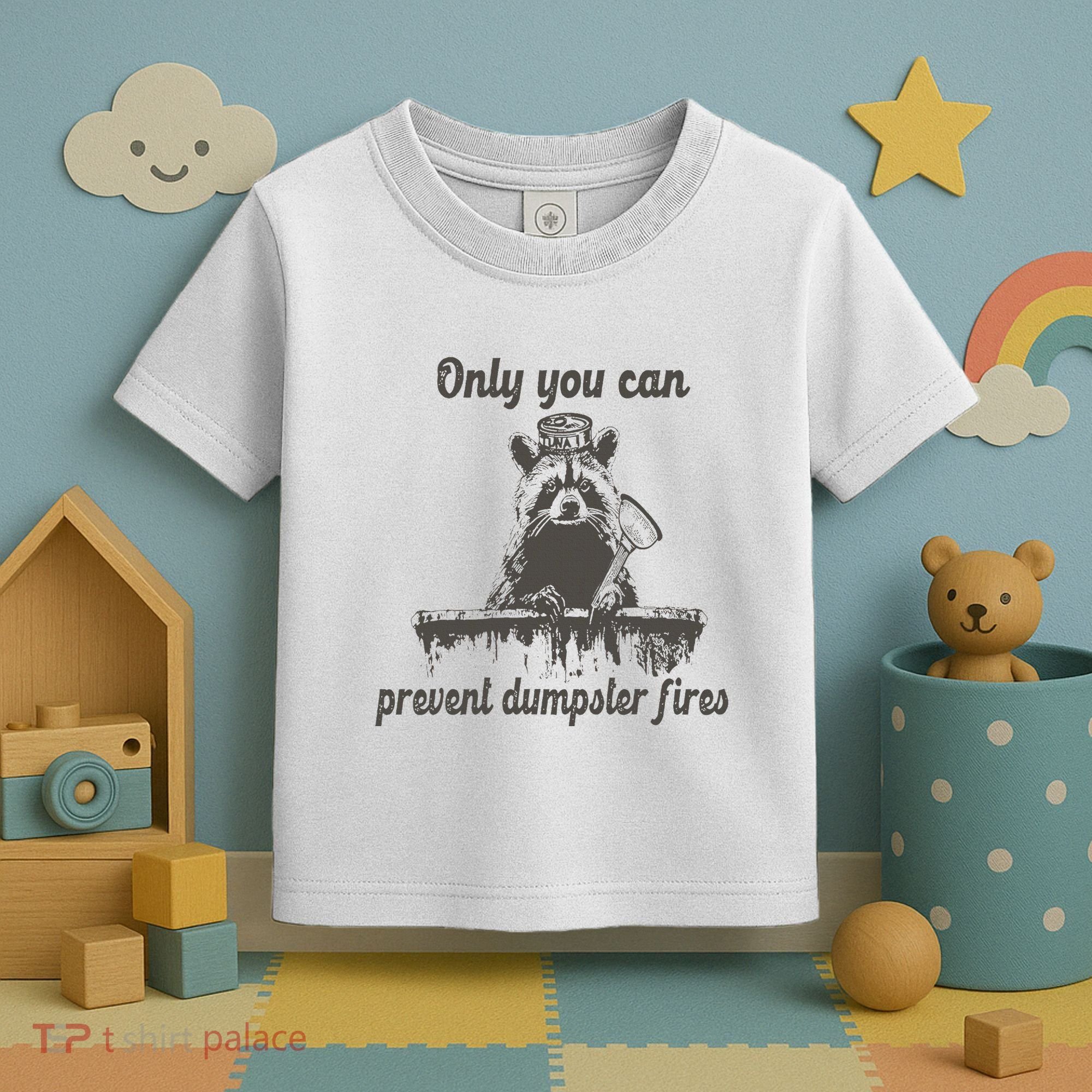 Only You Can Prevent Dumpster Fires Raccoon Meme Toddler T-Shirt