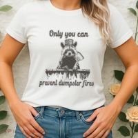 Only You Can Prevent Dumpster Fires Raccoon Meme Women's T-Shirt thumb 2