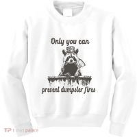 Only You Can Prevent Dumpster Fires Raccoon Meme Kids Sweatshirt thumb 0