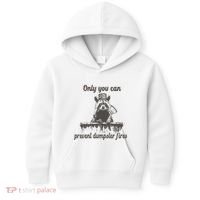 Only You Can Prevent Dumpster Fires Raccoon Meme Kids Hoodie thumb 0
