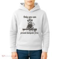 Only You Can Prevent Dumpster Fires Raccoon Meme Kids Hoodie thumb 4