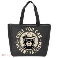 Only You Can Prevent Fascism Bear Tote Bag thumb 0