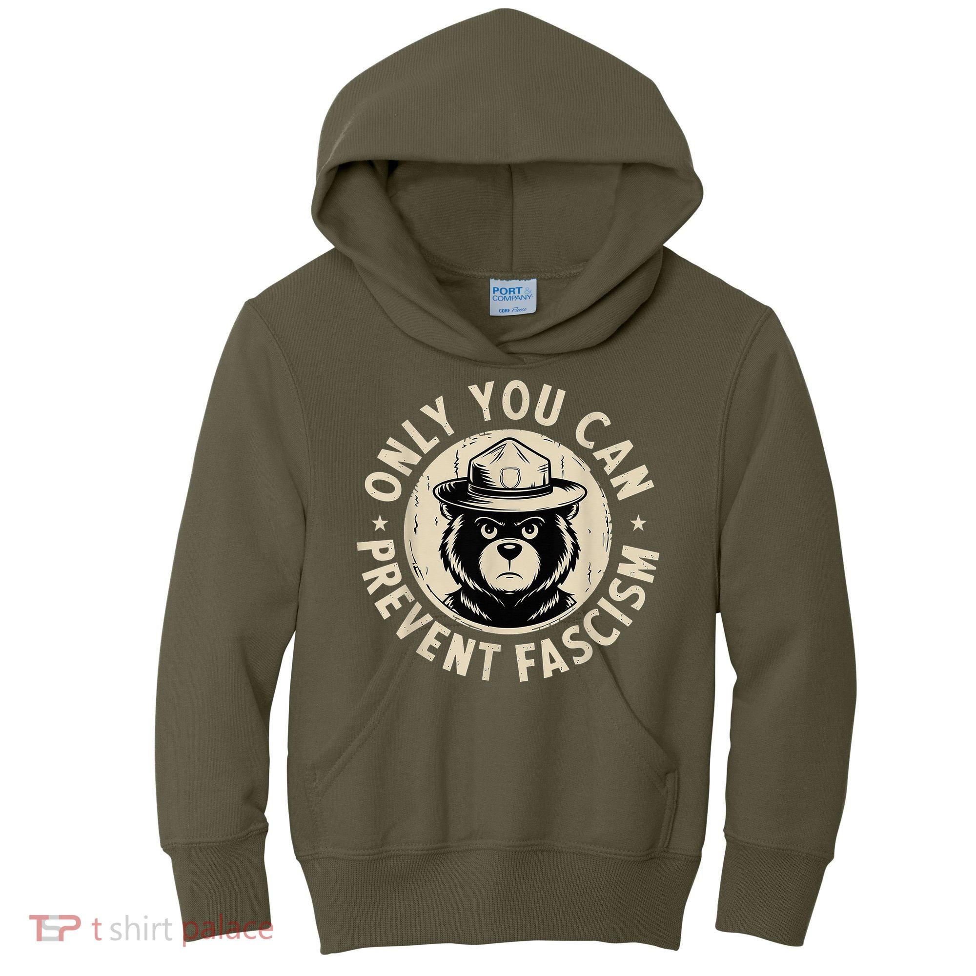 Only You Can Prevent Fascism Bear Kids Hoodie