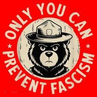 Only You Can Prevent Fascism Bear Santa Hat thumb 1