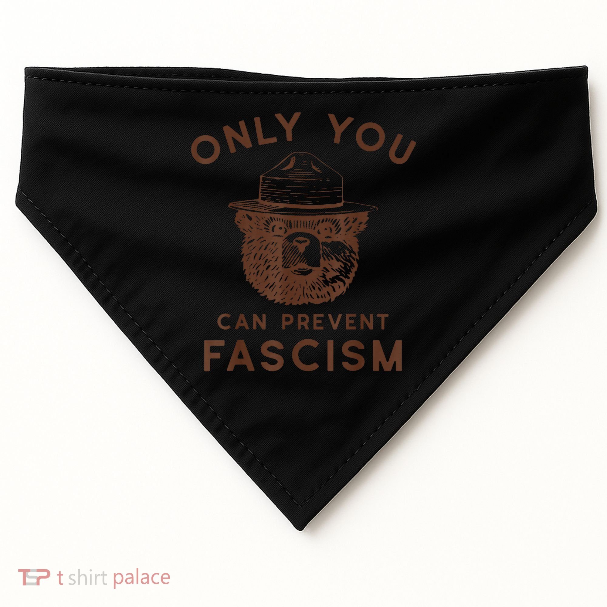 Only You Can Prevent Fascism Bear USA-Made Doggie Bandana