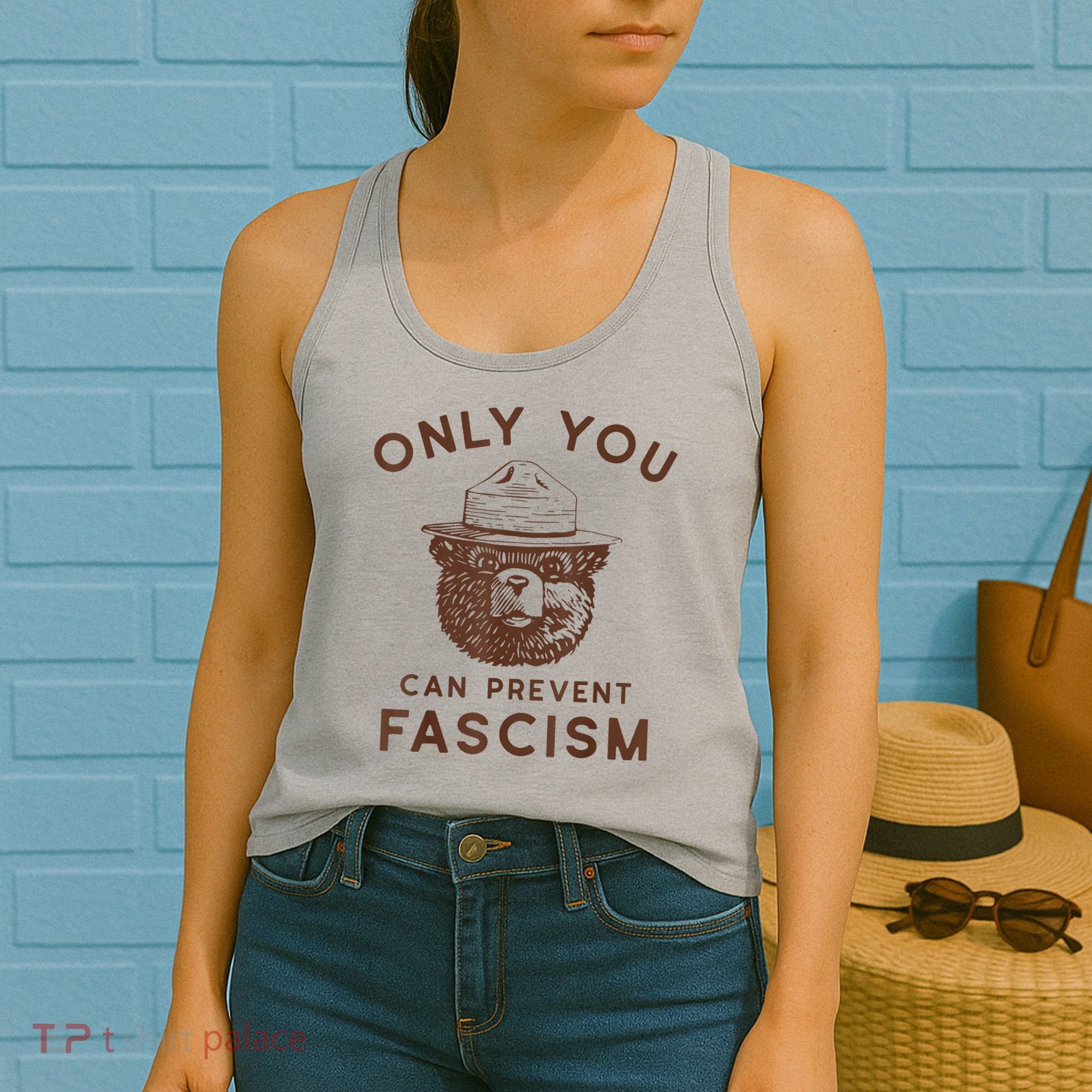 Only You Can Prevent Fascism Bear Women's Tank Top
