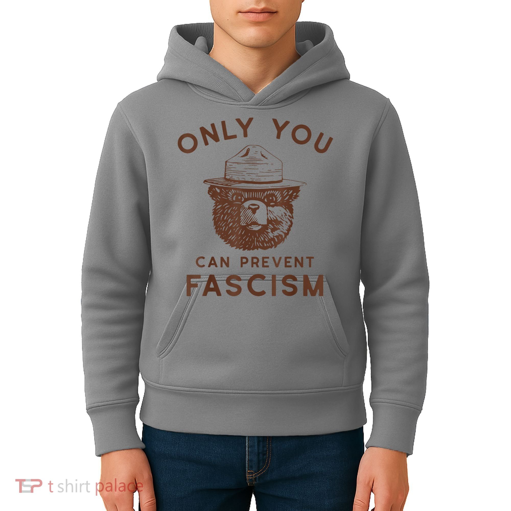 Only You Can Prevent Fascism Bear Kids Hoodie