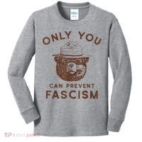 Only You Can Prevent Fascism Bear Kids Long Sleeve Shirt thumb 0