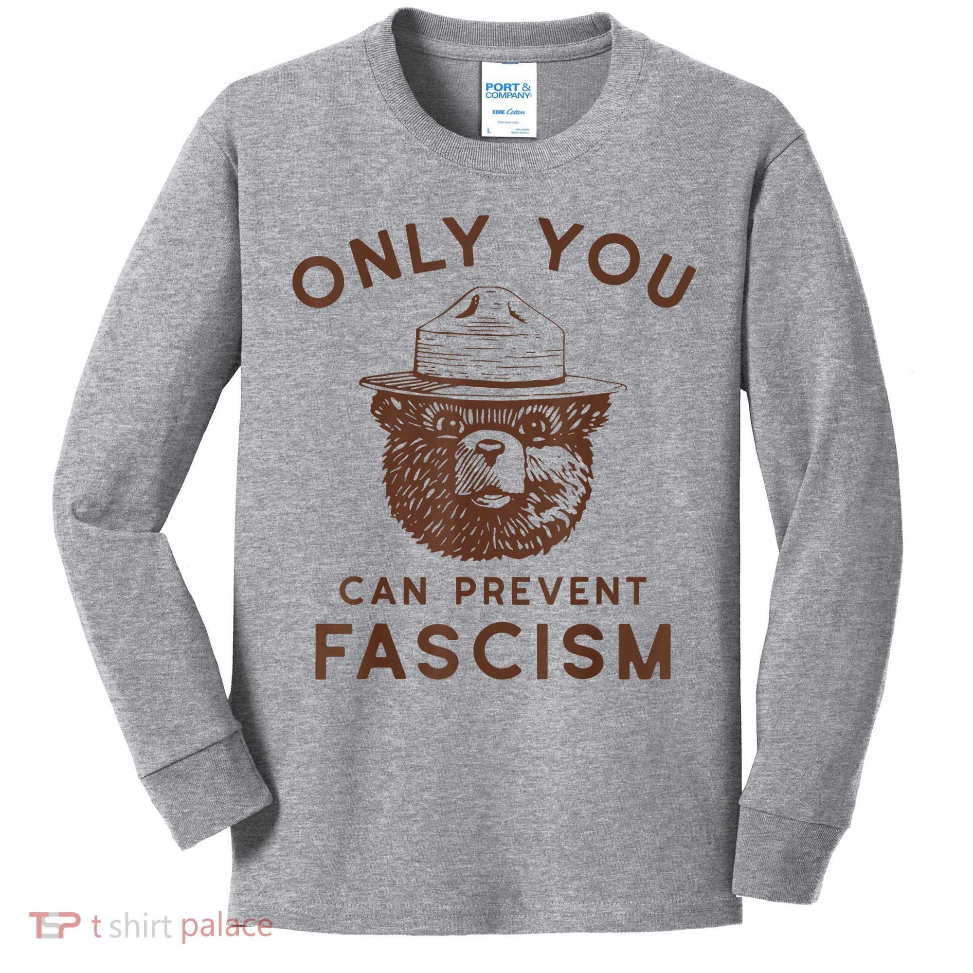 Only You Can Prevent Fascism Bear Kids Long Sleeve Shirt