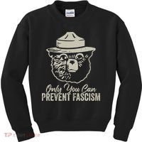 Only You Can Prevent Fascism Bear Resist National Parks Kids Sweatshirt thumb 0