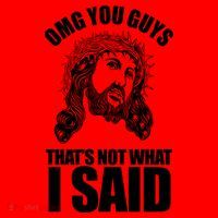 Omg You Guys That Not What I Said Funny Jesus Santa Hat thumb 1