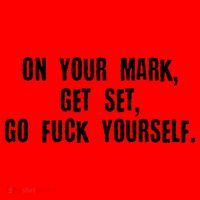 On Your Mark Get Set Go F Yourself Santa Hat thumb 1
