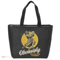 Obviously YouRe Not A Golfer Funny Dude Retro Tote Bag thumb 0
