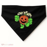 Oh Yeah! Pumpkin Man USA-Made Doggie Bandana thumb 0
