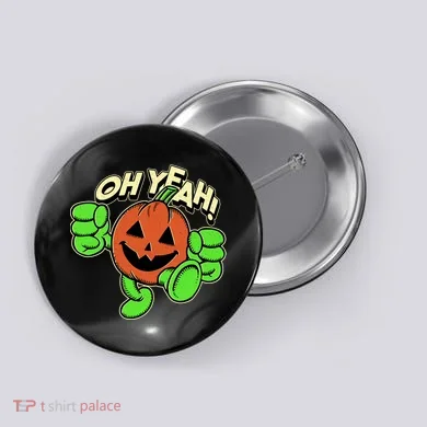 Oh Yeah! Pumpkin Man Button