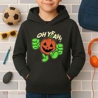 Oh Yeah! Pumpkin Man Kids Hoodie thumb 2