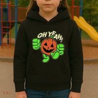 Oh Yeah! Pumpkin Man Kids Hoodie thumb 3