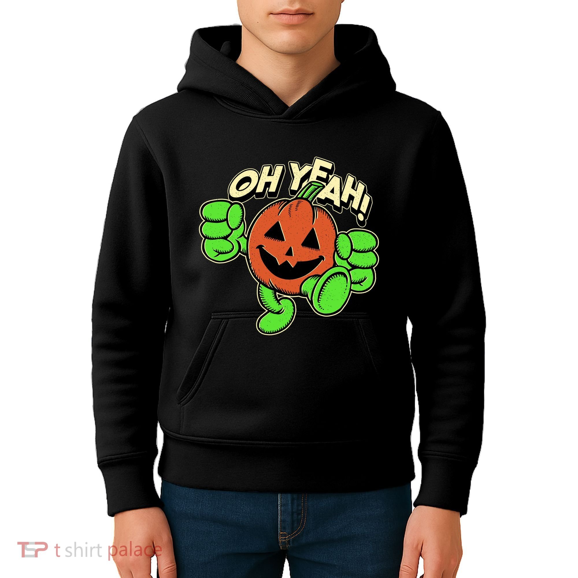 Oh Yeah! Pumpkin Man Kids Hoodie