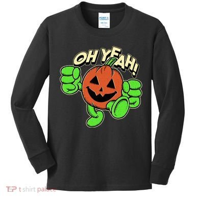 Oh Yeah! Pumpkin Man Kids Long Sleeve Shirt