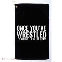 Once You Wrestle Golf Towel thumb 0