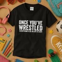 Once You Wrestle Kids T-Shirt thumb 3