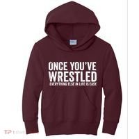 Once You Wrestle Kids Hoodie thumb 0