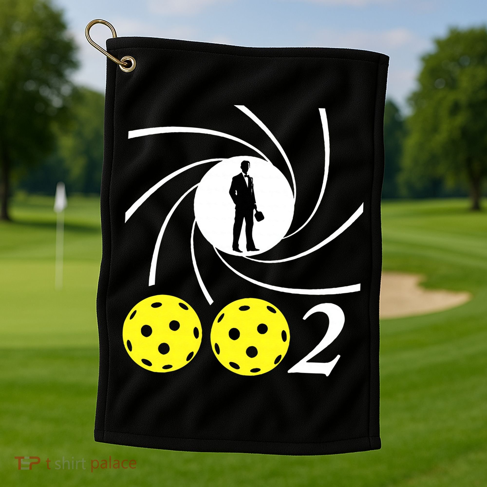 Pickleball 002 002 Spy Parody Funny Pickleball Golf Towel