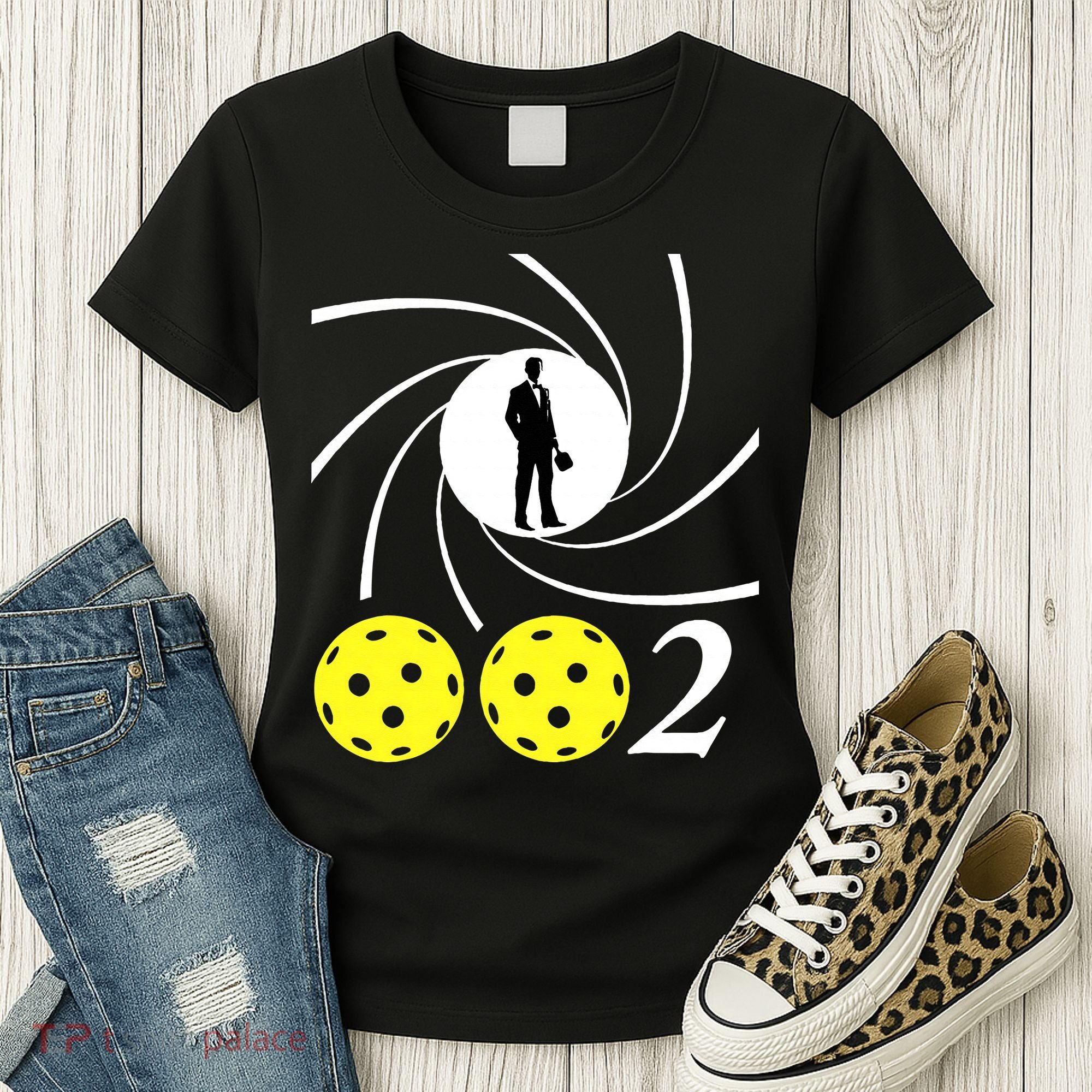 Pickleball 002 002 Spy Parody Funny Pickleball Women's T-Shirt