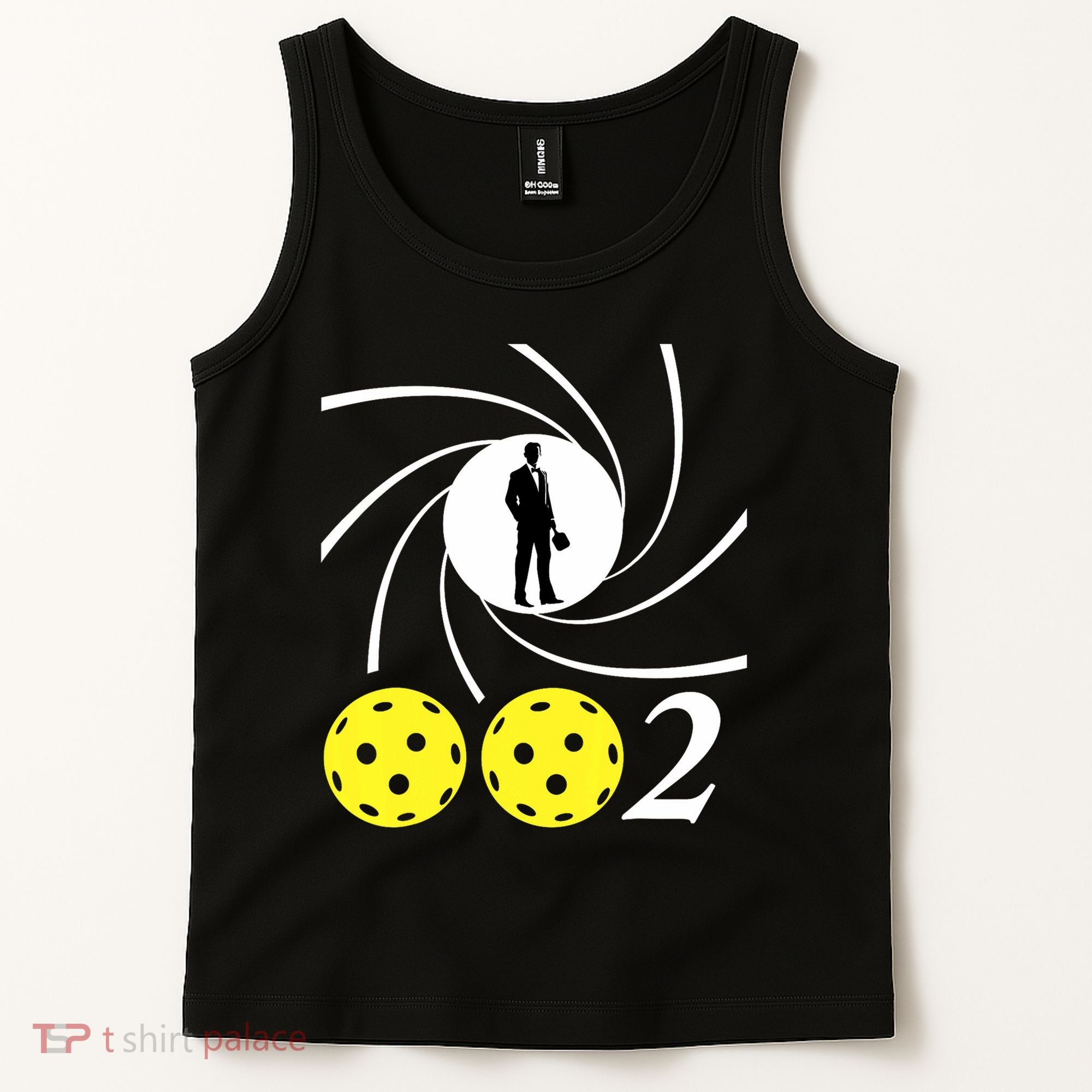 Pickleball 002 0 0 2 Spy Parody Funny Pickleball Tank Top