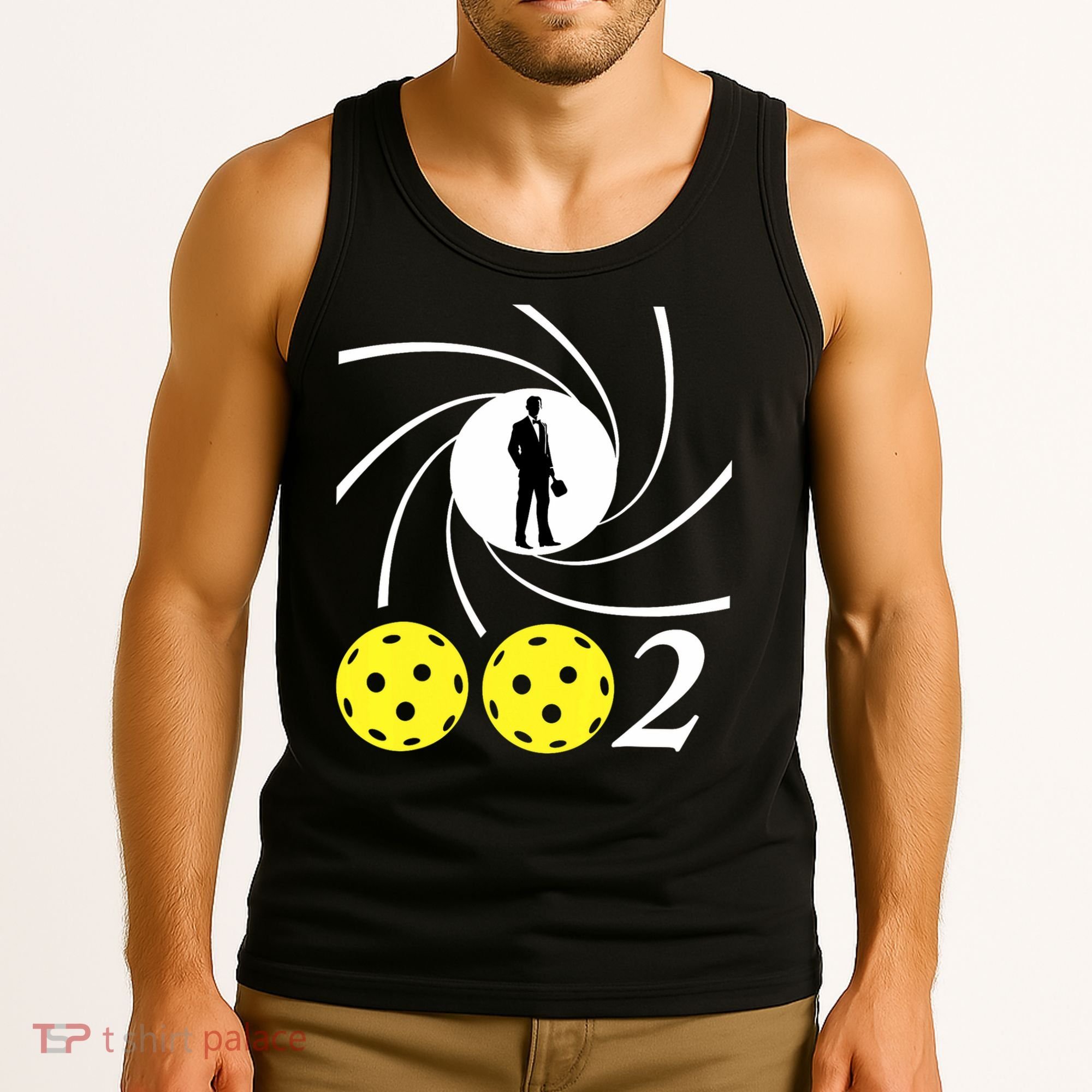 Pickleball 002 0 0 2 Spy Parody Funny Pickleball Tank Top