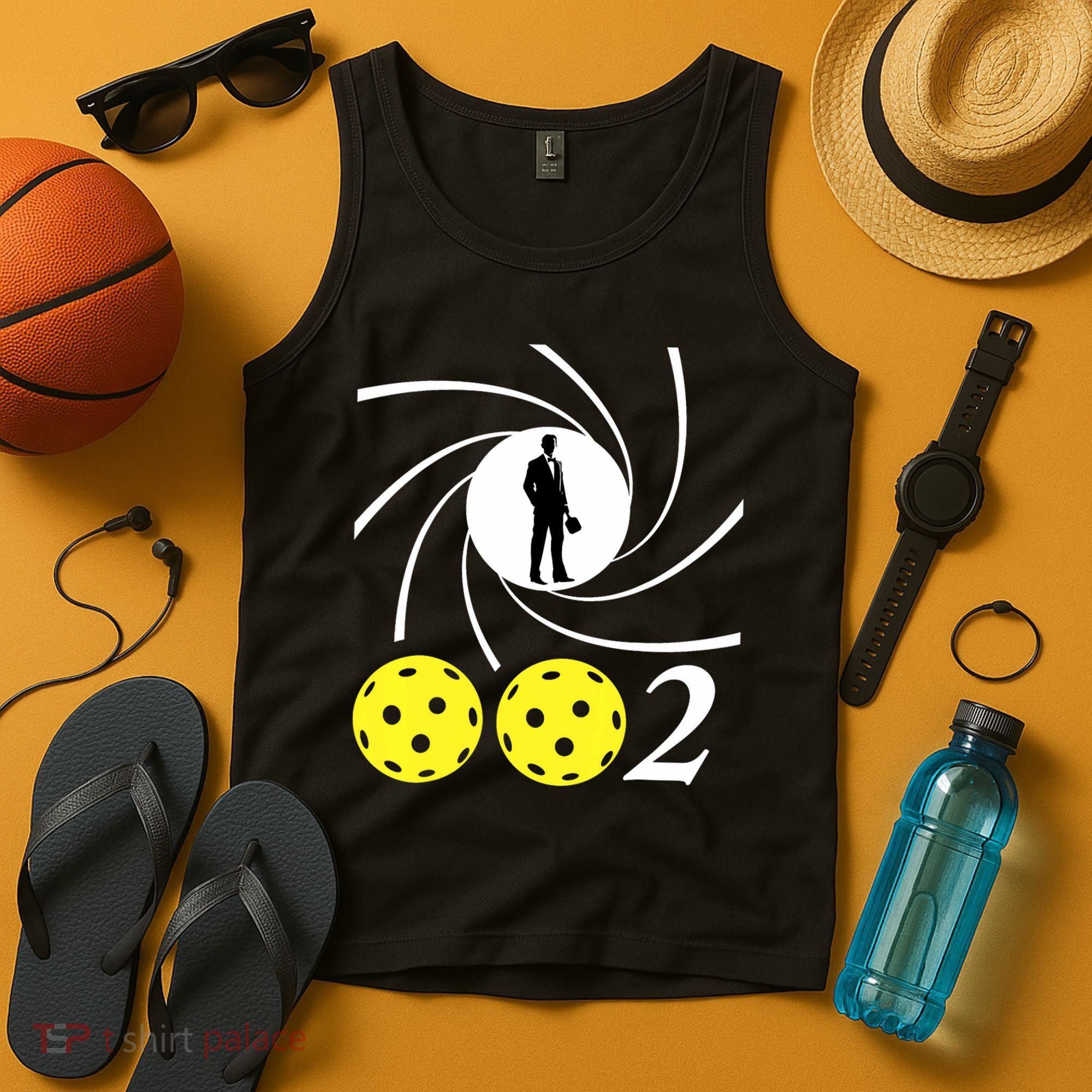 Pickleball 002 0 0 2 Spy Parody Funny Pickleball Tank Top