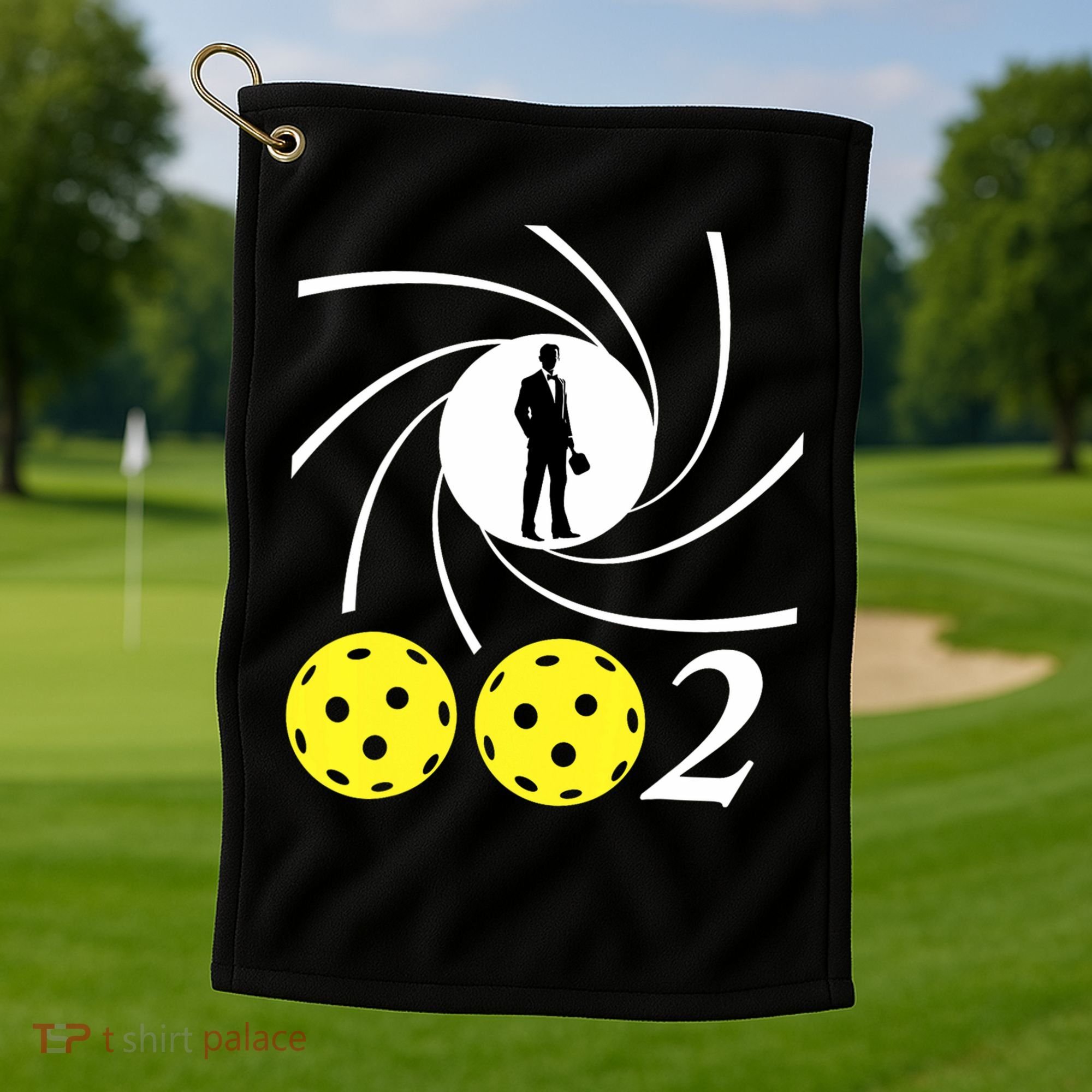 Pickleball 002 0 0 2 Spy Parody Funny Pickleball Golf Towel
