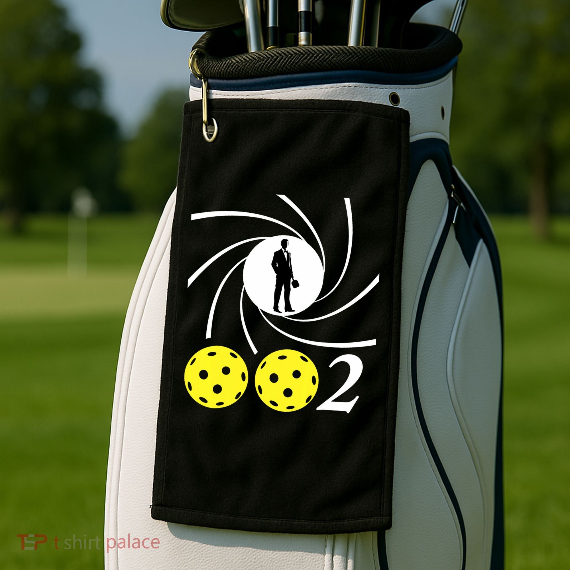 Pickleball 002 0 0 2 Spy Parody Funny Pickleball Golf Towel
