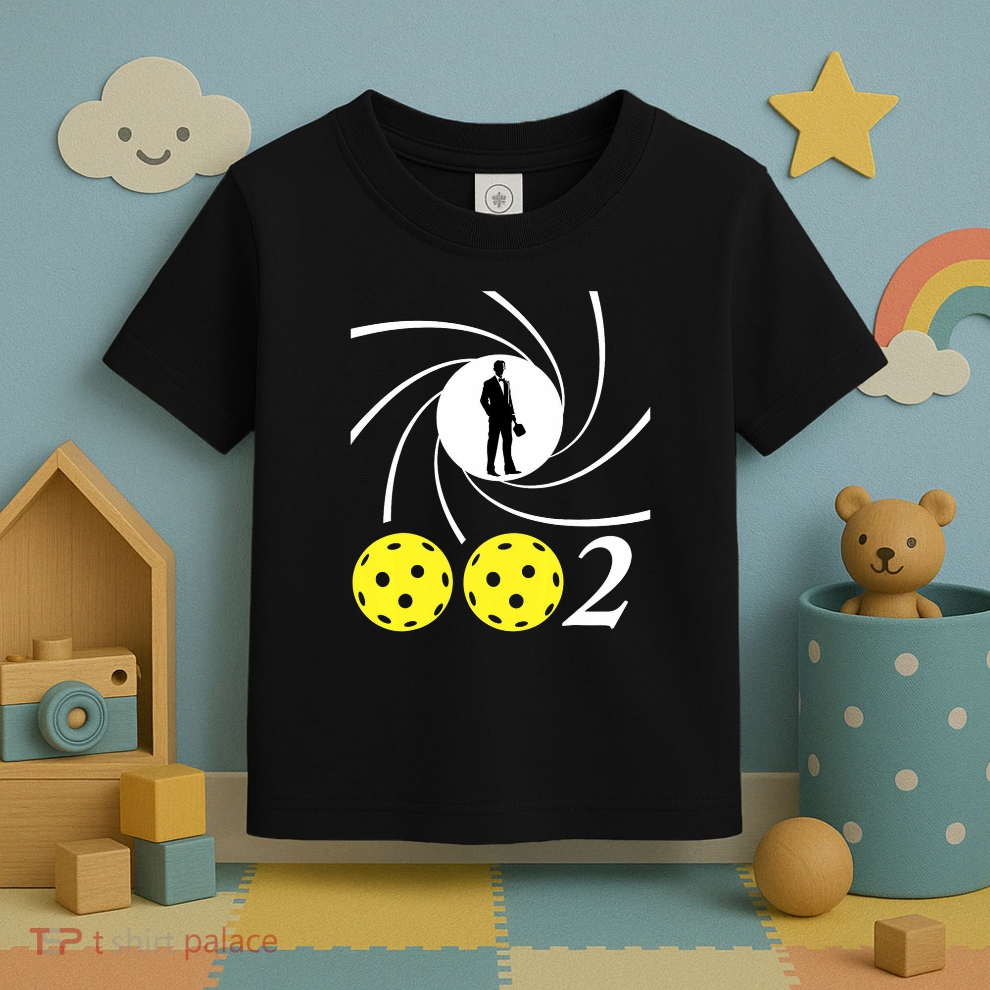 Pickleball 002 0 0 2 Spy Parody Funny Pickleball Toddler T-Shirt