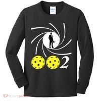 Pickleball 002 0 0 2 Spy Parody Funny Pickleball Kids Long Sleeve Shirt thumb 0