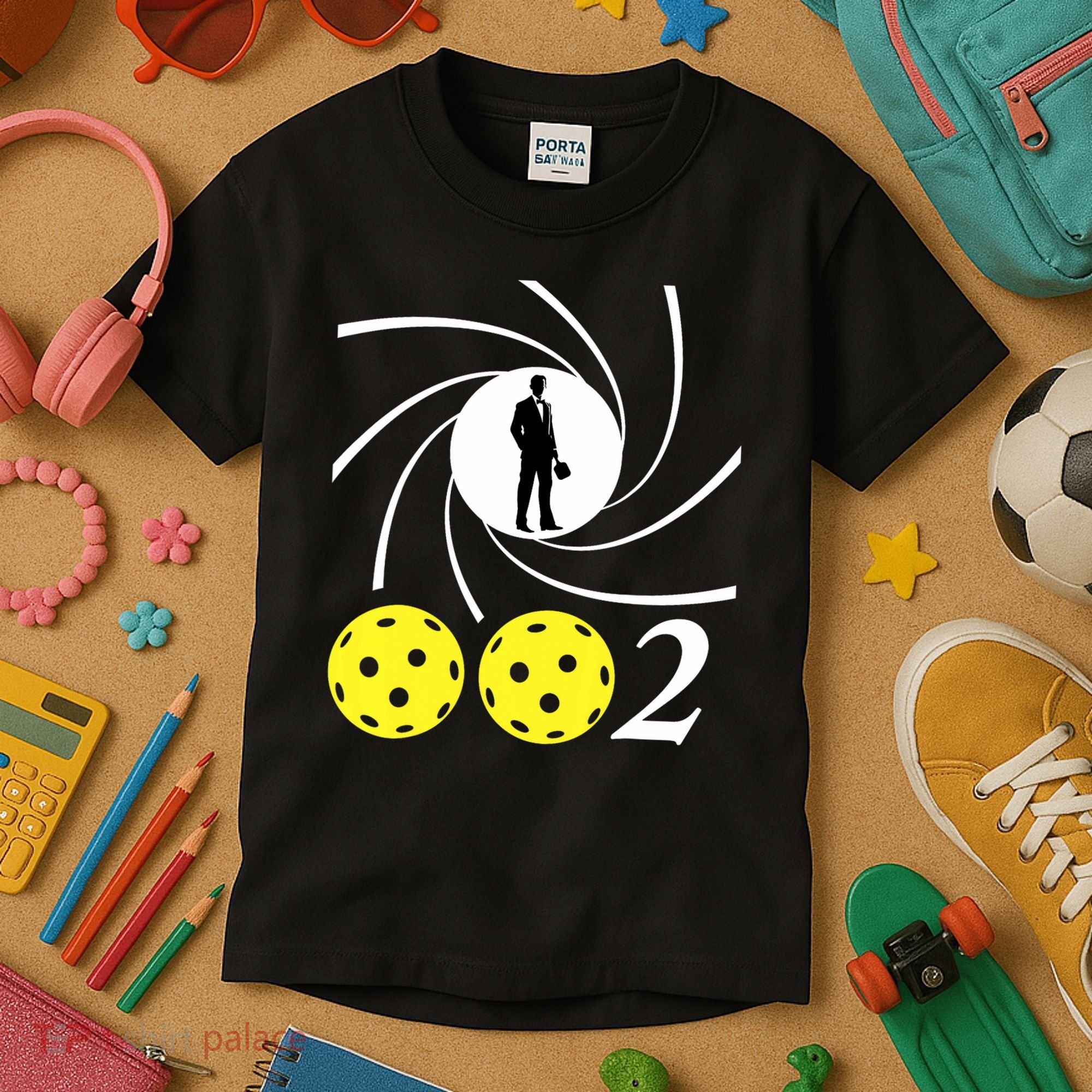 Pickleball 002 0 0 2 Spy Parody Funny Pickleball Kids T-Shirt