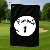 Pumpkin 1 2 3 4 5 Custom Personalize Halloween Golf Towel thumb 1